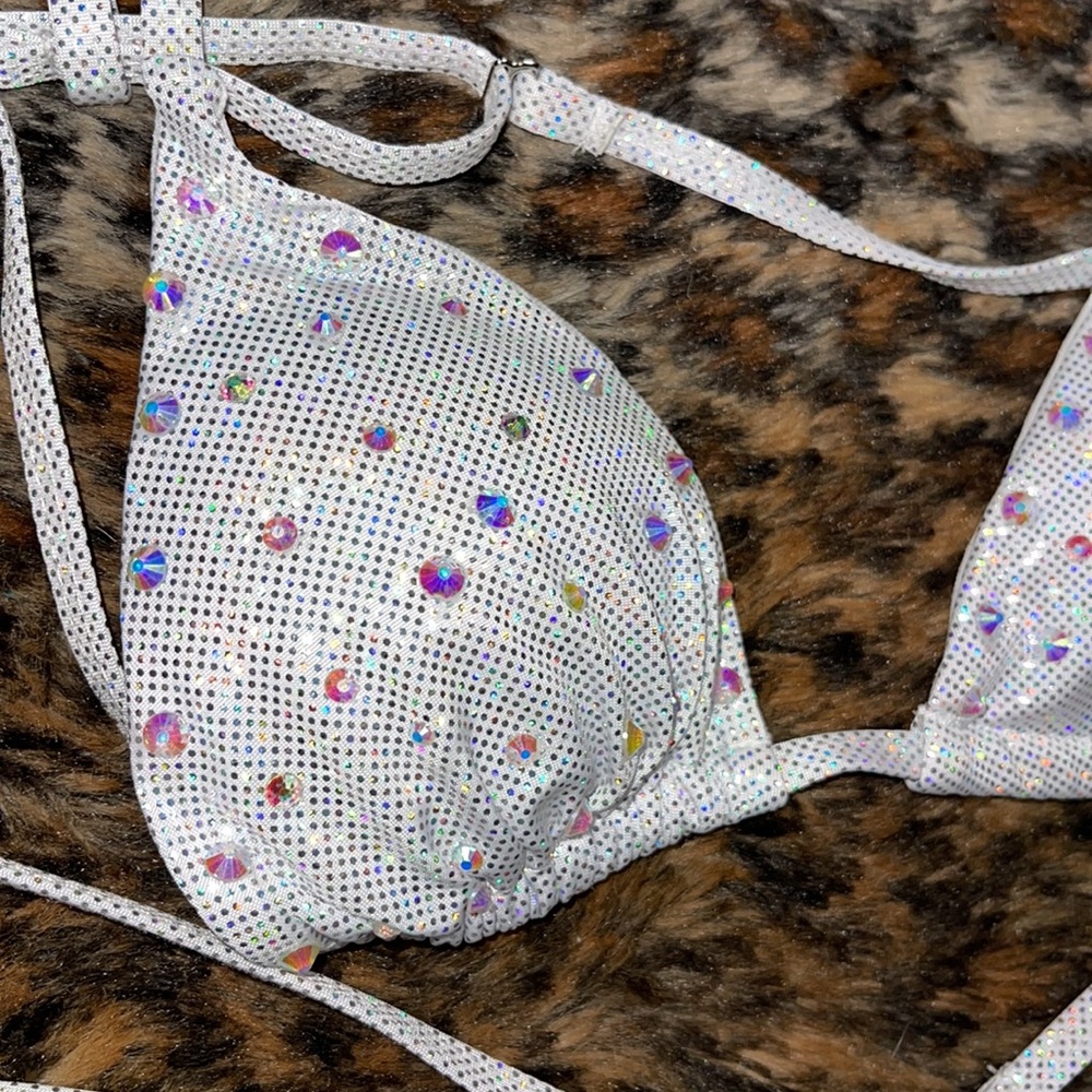 Metallic AB Sparkle Rhinestone Thong Bikini 👙✨✨ - Picture 7 of 7